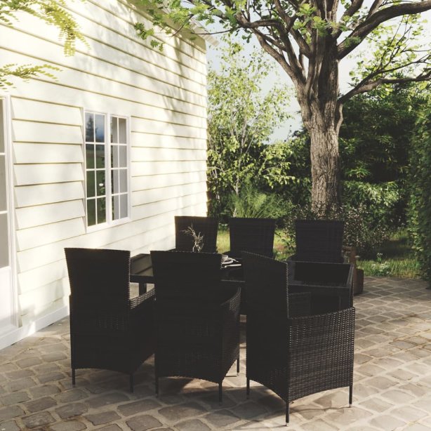 vidaXL 3-tlg. Garten-Essgruppe Poly Rattan Braun