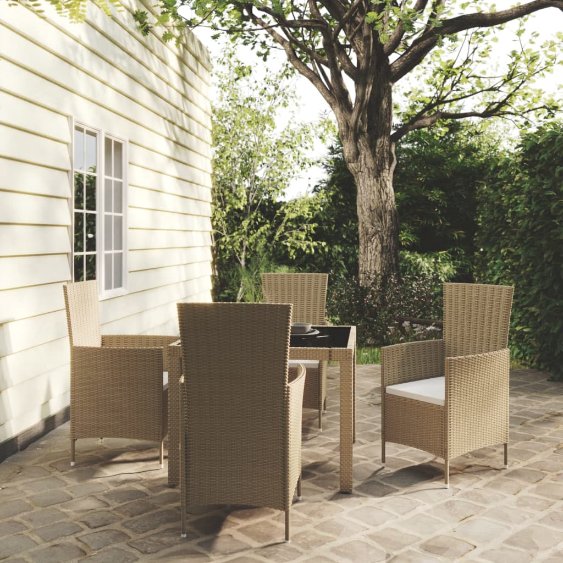 vidaXL 3-tlg. Garten-Essgruppe Poly Rattan Braun