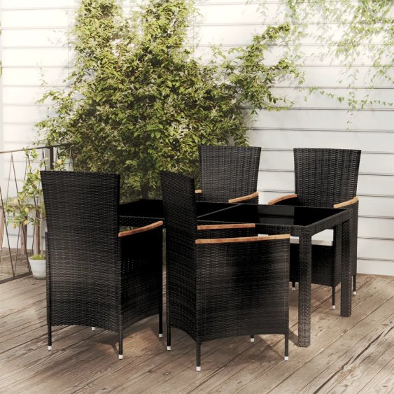 3-tlg. Garten-Essgruppe mit Kissen Poly Rattan Grau