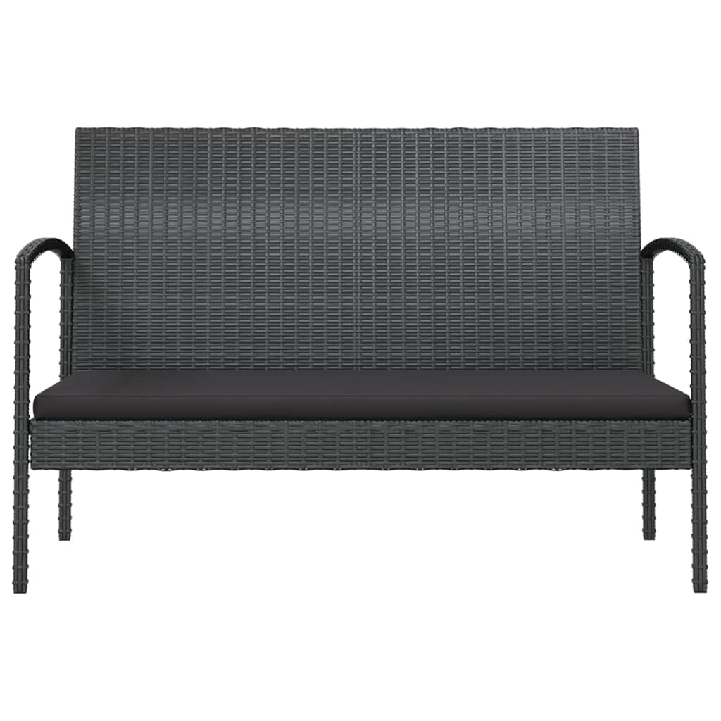 8-tlg. Garten-Lounge-Set mit Auflagen Poly Rattan Schwarz