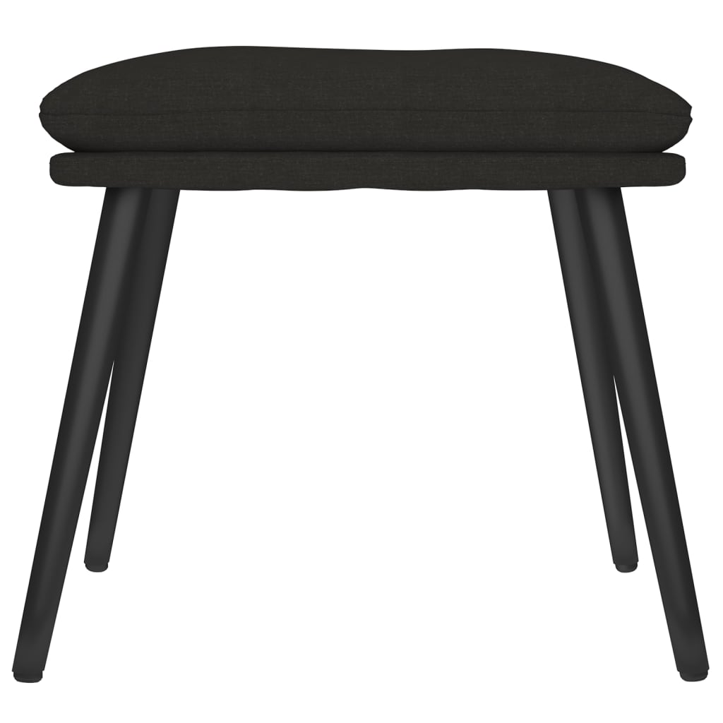 vidaXL Relaxsessel mit Hocker Schwarz Stoff