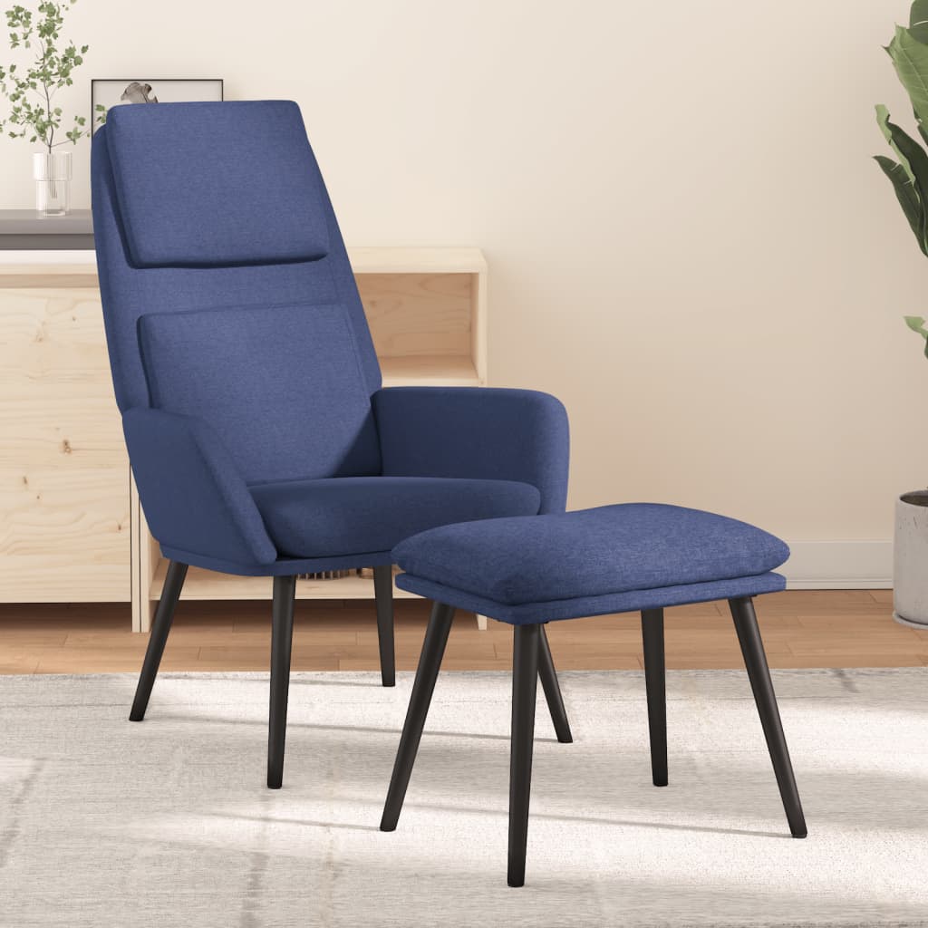 Relaxsessel mit Hocker Creme Stoff