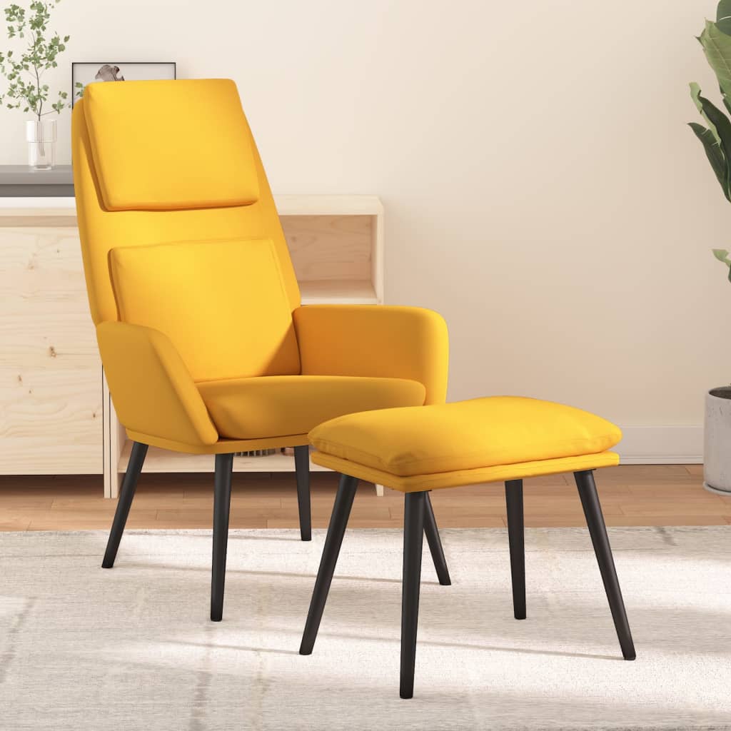 Relaxsessel mit Hocker Creme Stoff
