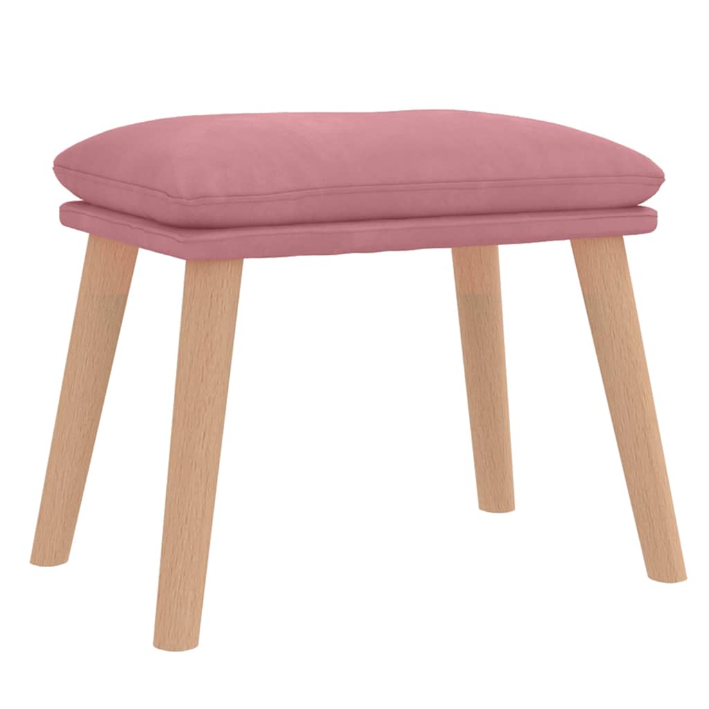 vidaXL Relaxsessel mit Hocker Rosa Samt