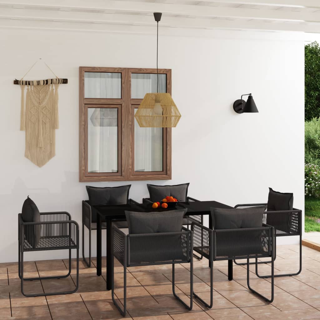3-tlg. Garten-Essgruppe Schwarz