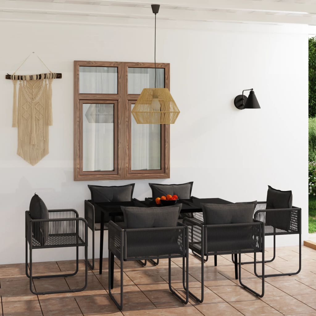 3-tlg. Garten-Essgruppe Schwarz