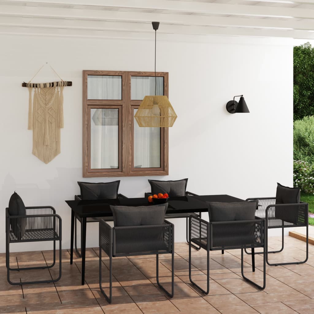 3-tlg. Garten-Essgruppe Schwarz