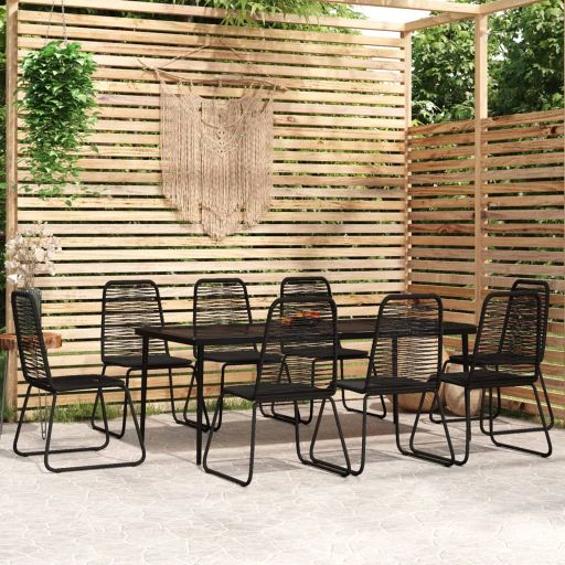 3-tlg. Garten-Essgruppe Schwarz