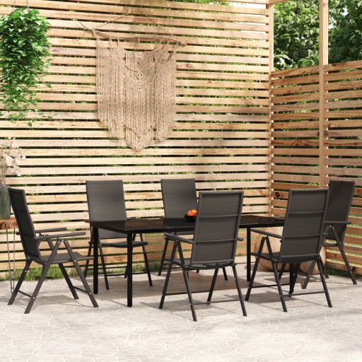 3-tlg. Garten-Essgruppe Schwarz