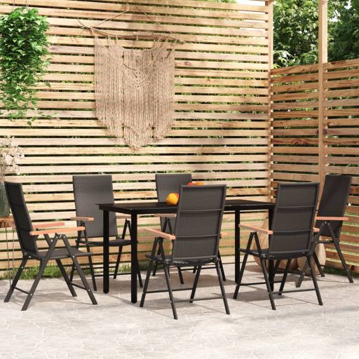 3-tlg. Garten-Essgruppe Schwarz