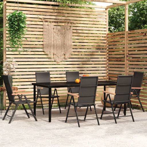 3-tlg. Garten-Essgruppe Schwarz
