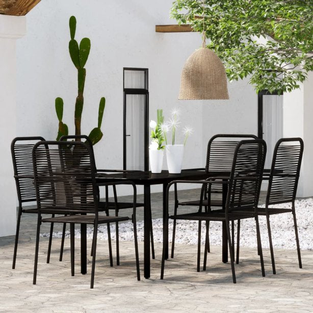 3-tlg. Garten-Essgruppe Schwarz