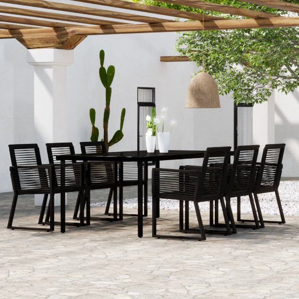 3-tlg. Garten-Essgruppe Schwarz