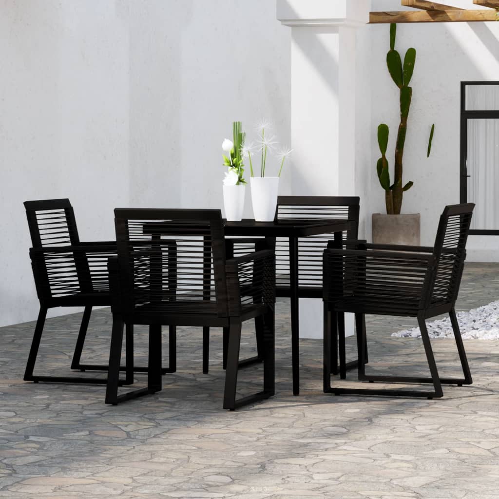3-tlg. Garten-Essgruppe Schwarz