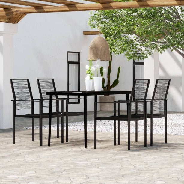 3-tlg. Garten-Essgruppe Schwarz