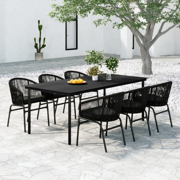 3-tlg. Garten-Essgruppe Schwarz