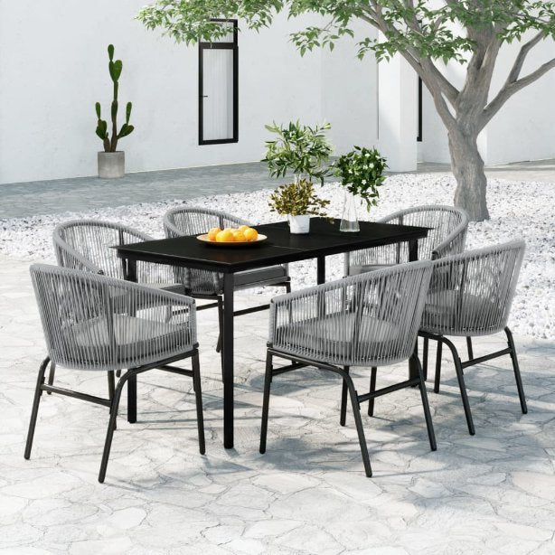 3-tlg. Garten-Essgruppe Schwarz