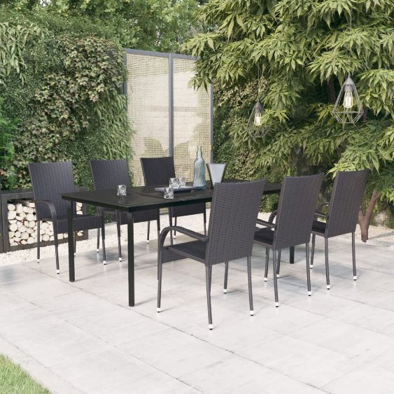 3-tlg. Garten-Essgruppe Schwarz