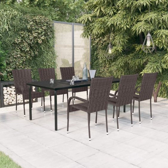 3-tlg. Garten-Essgruppe Schwarz