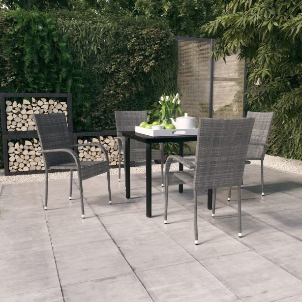 3-tlg. Garten-Essgruppe Schwarz
