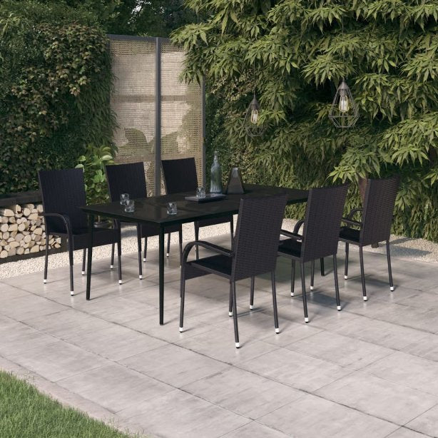 3-tlg. Garten-Essgruppe Schwarz