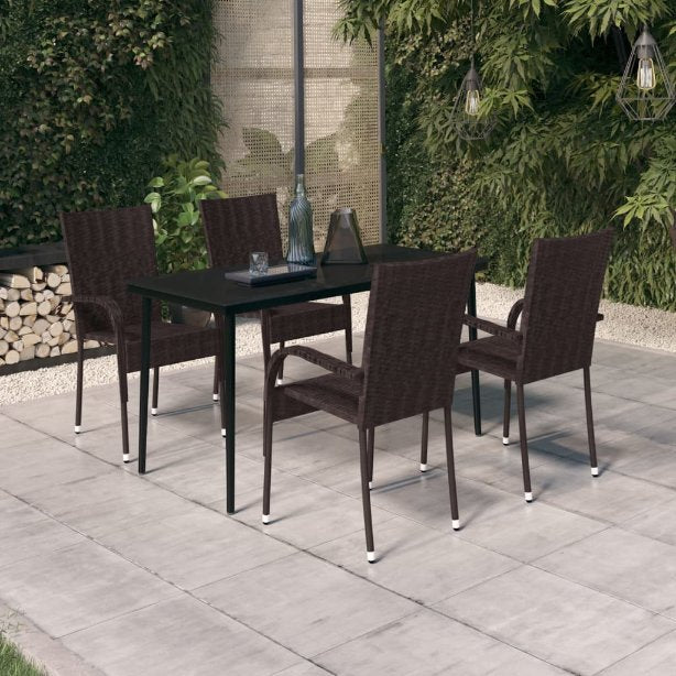 3-tlg. Garten-Essgruppe Schwarz