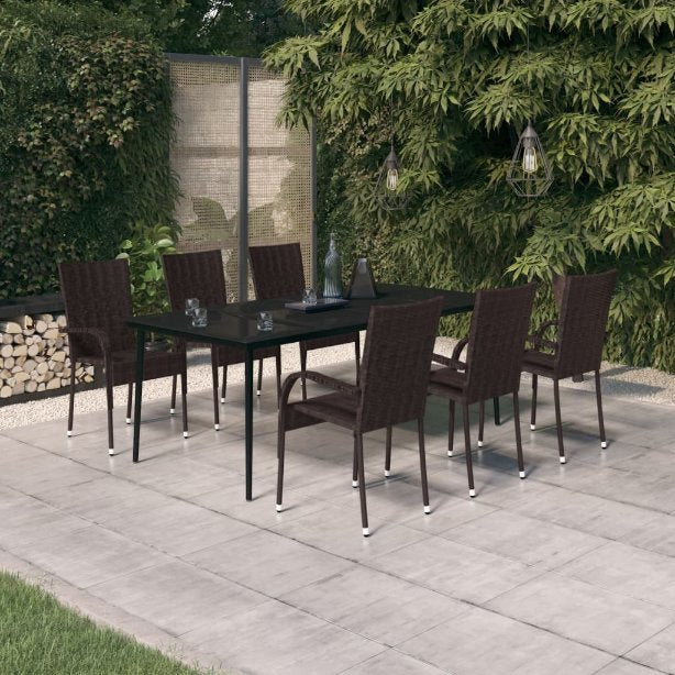 3-tlg. Garten-Essgruppe Schwarz