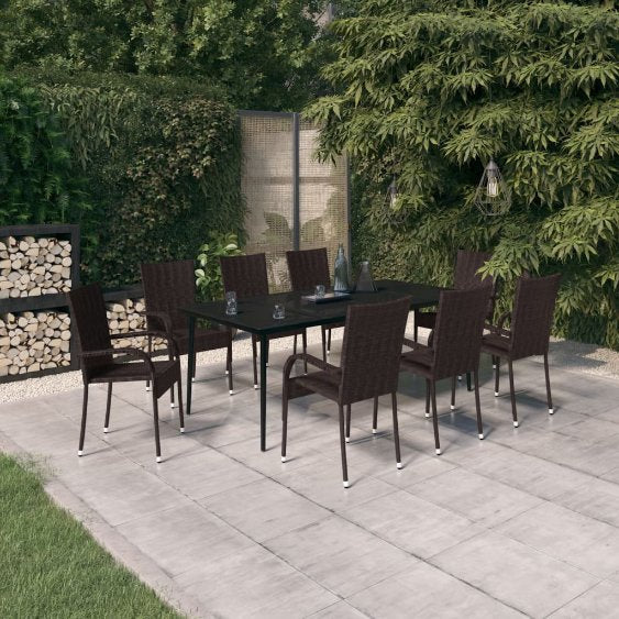 3-tlg. Garten-Essgruppe Schwarz