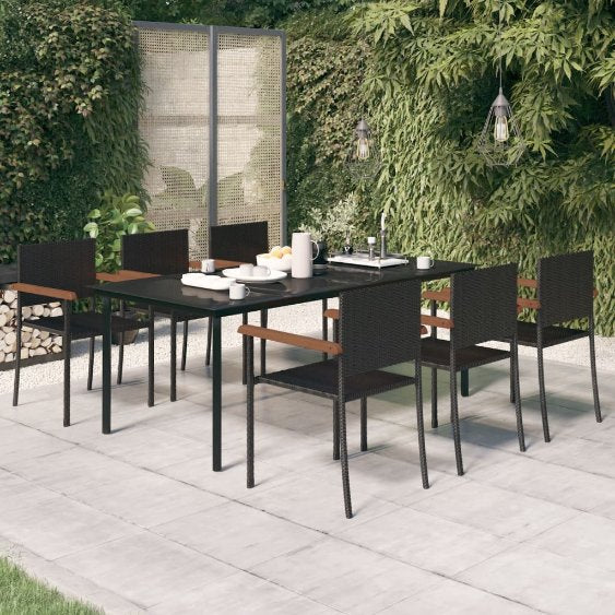 3-tlg. Garten-Essgruppe Schwarz