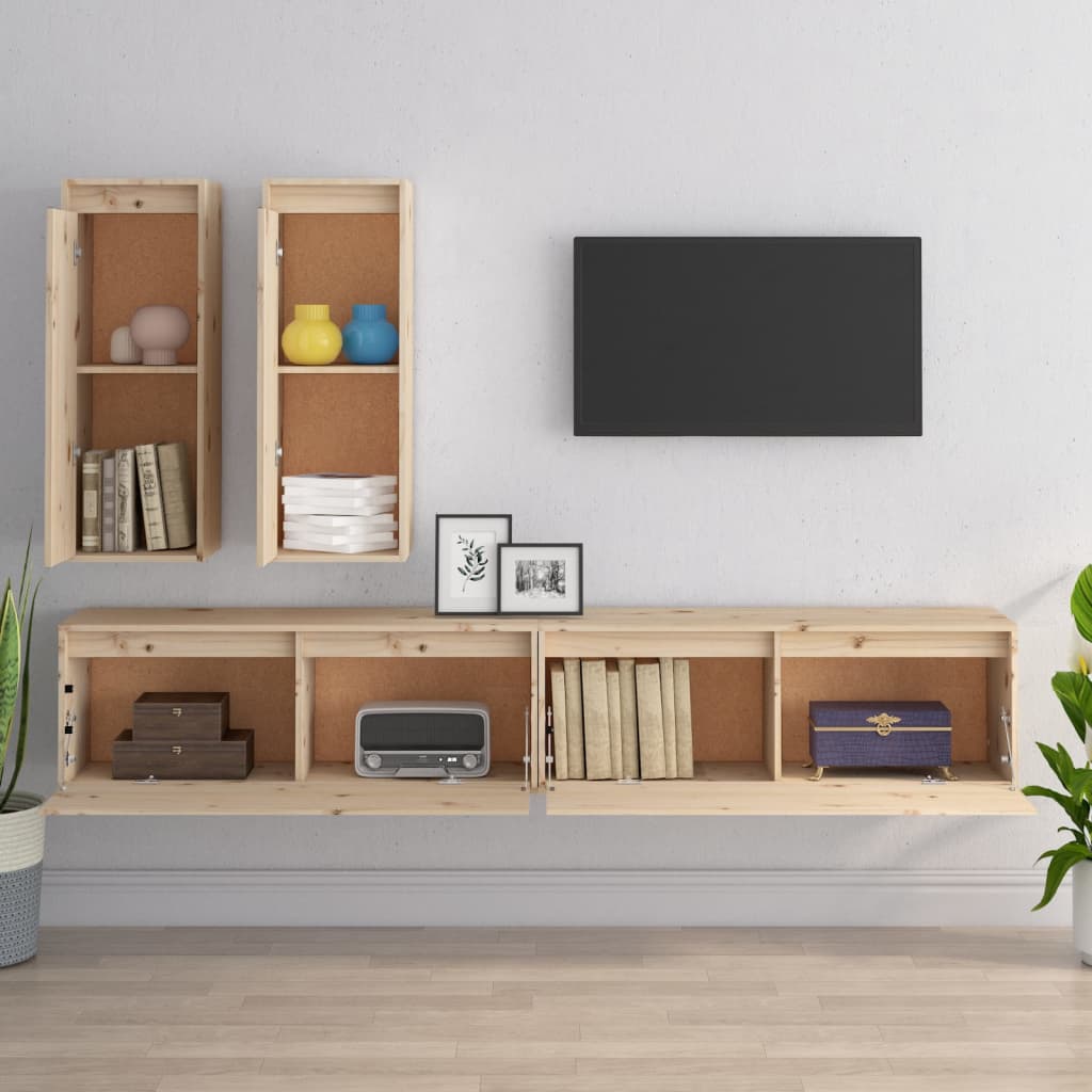 vidaXL TV-Schränke 4 Stk. Massivholz Kiefer