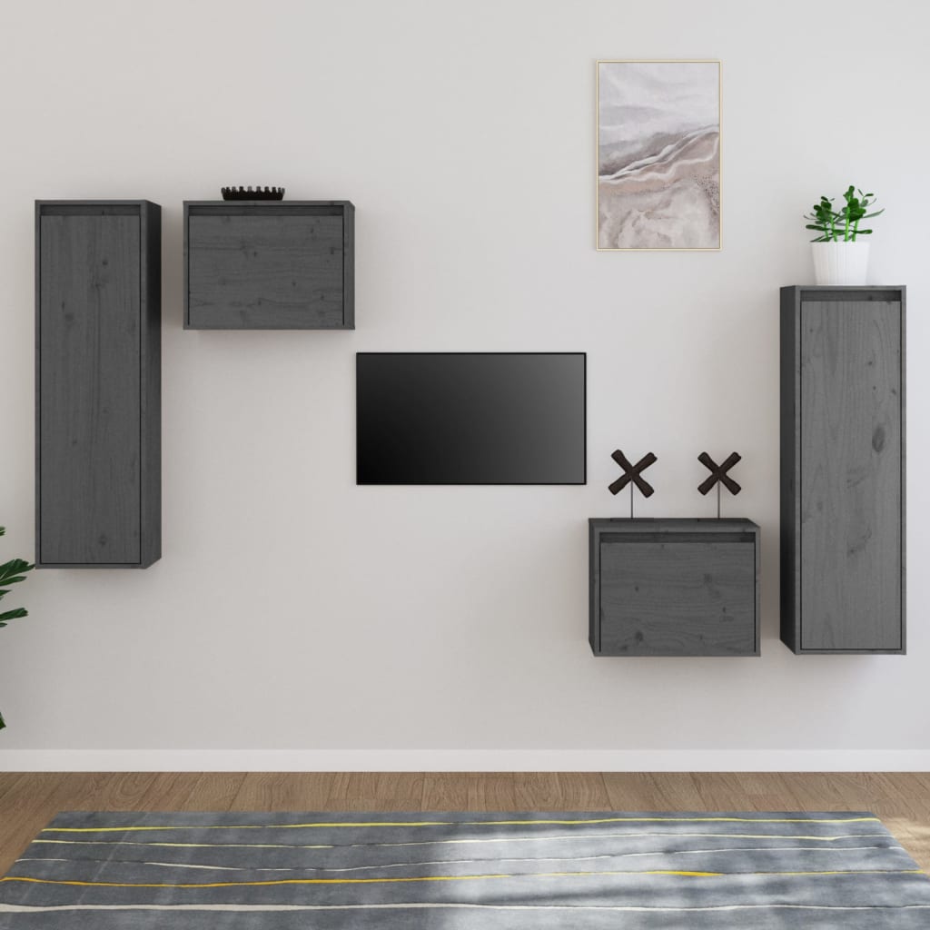 TV-Schränke 4 Stk. Massivholz Kiefer