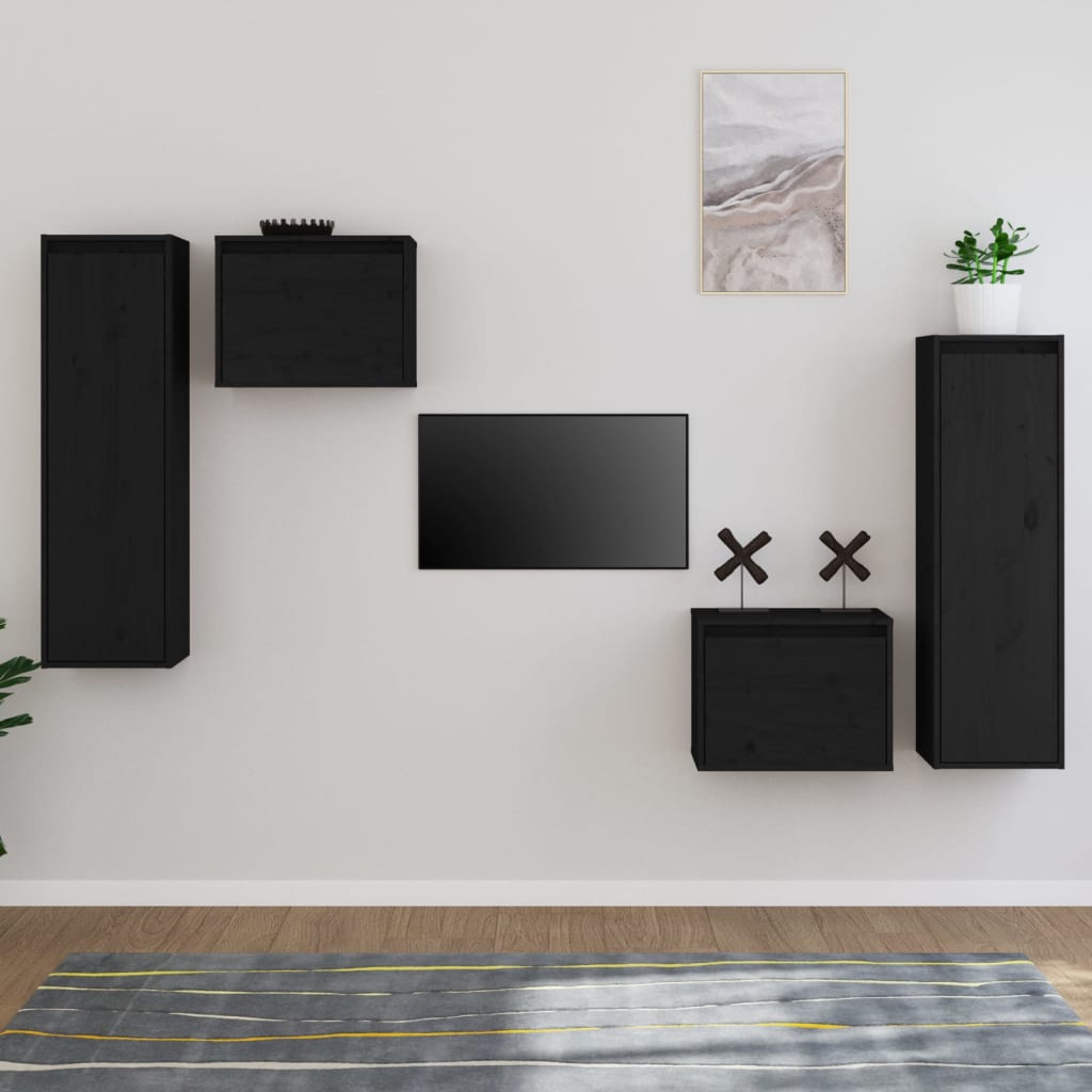 TV-Schränke 4 Stk. Massivholz Kiefer