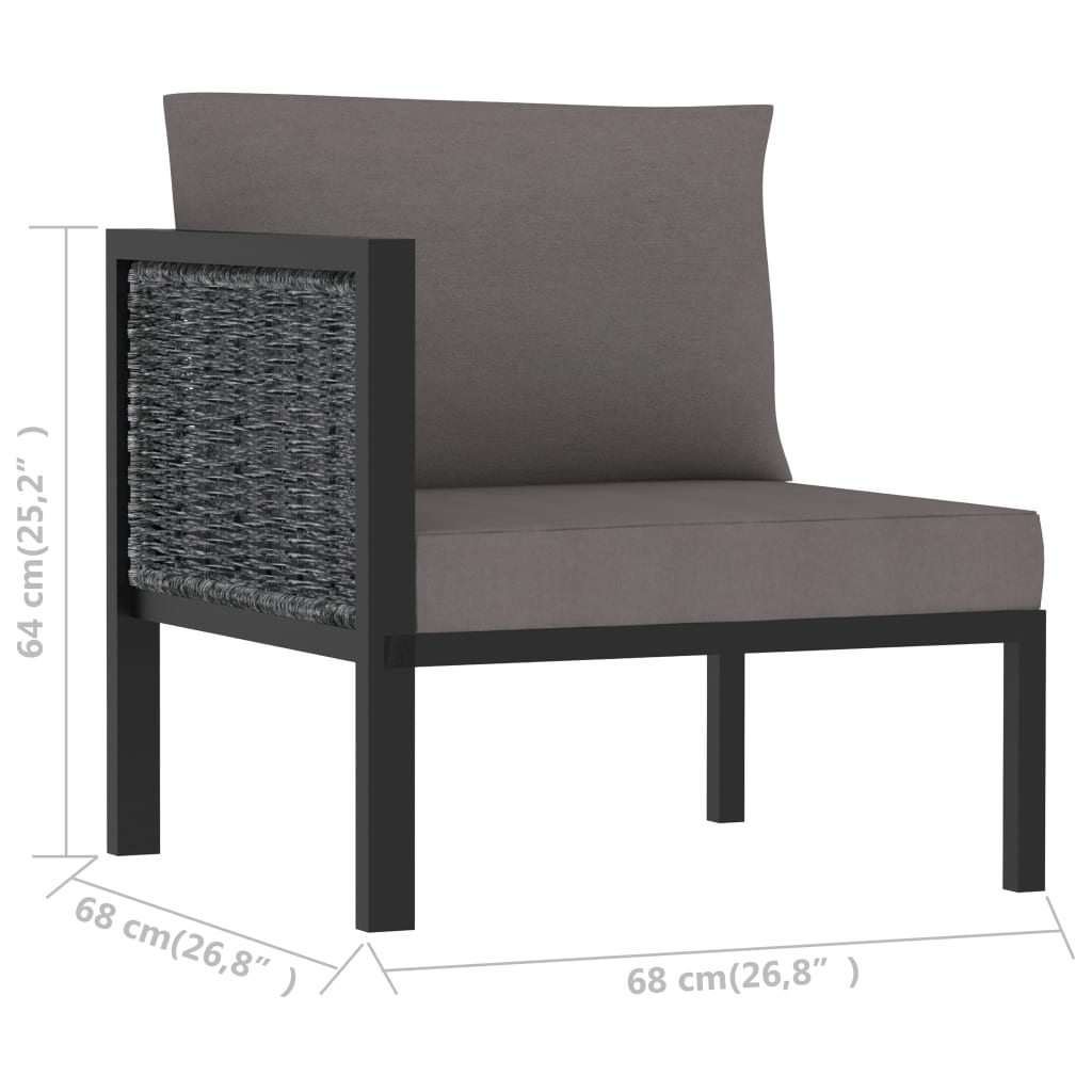 vidaXL Sofa-Eckelement mit Rechter Armlehne Poly Rattan Anthrazit