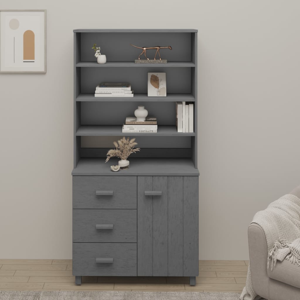 vidaXL Highboard HAMAR Massivholz Kiefer Honigbraun