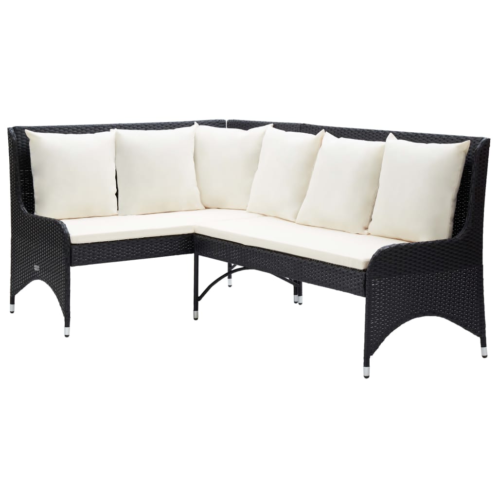 Garten-Ecksofas 2 Stk. Poly Rattan Grau