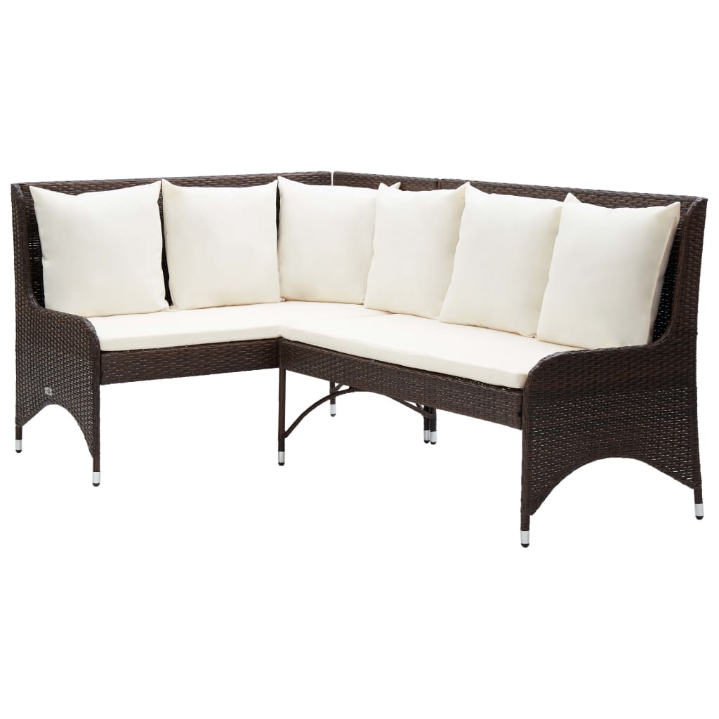 Garten-Ecksofas 2 Stk. Poly Rattan Grau