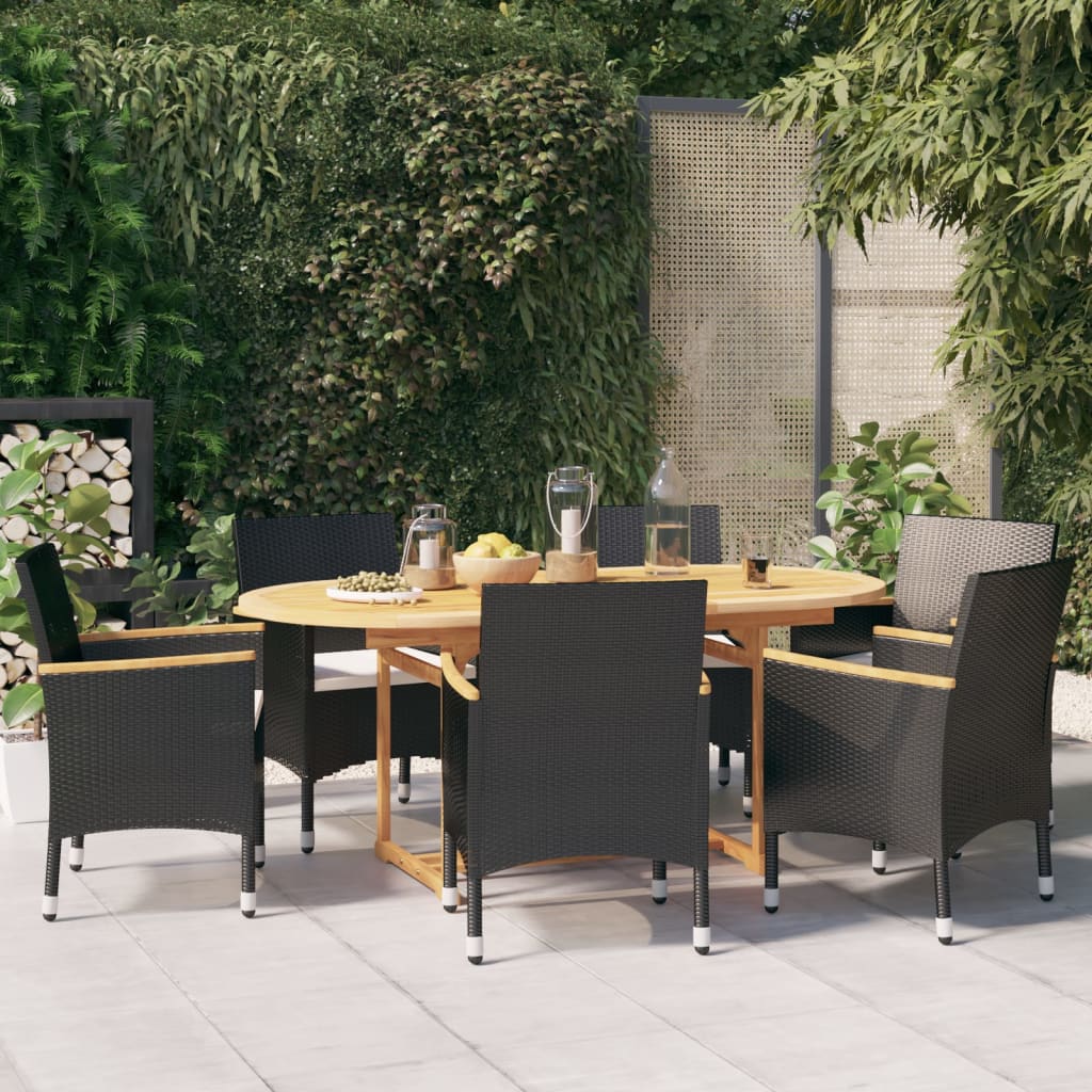 7-tlg. Garten-Essgruppe mit Kissen Grau