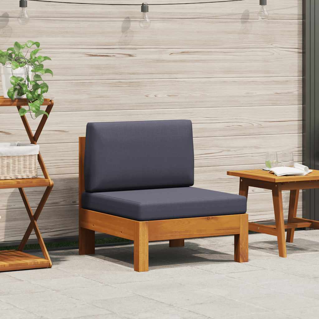 vidaXL 2-tlg. Garten-Lounge-Set mit Cremeweißen Kissen Akazienholz