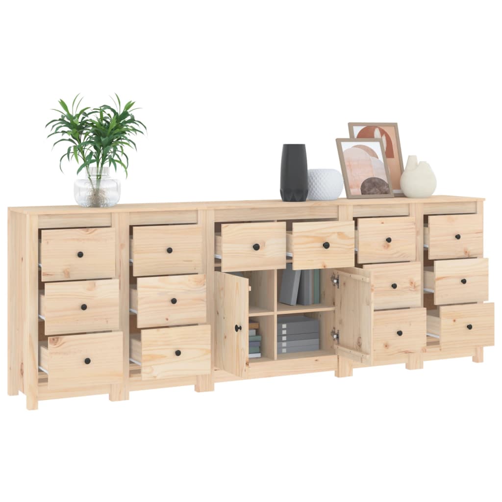 vidaXL Sideboard 230x35x80 cm Massivholz Kiefer