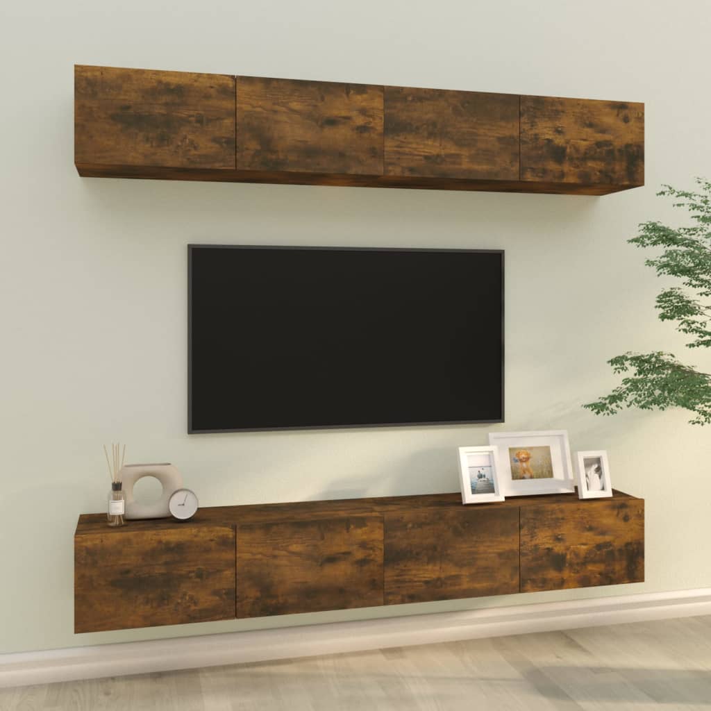 vidaXL TV-Schränke 4 Stk. Weiß 80x30x30 cm Holzwerkstoff