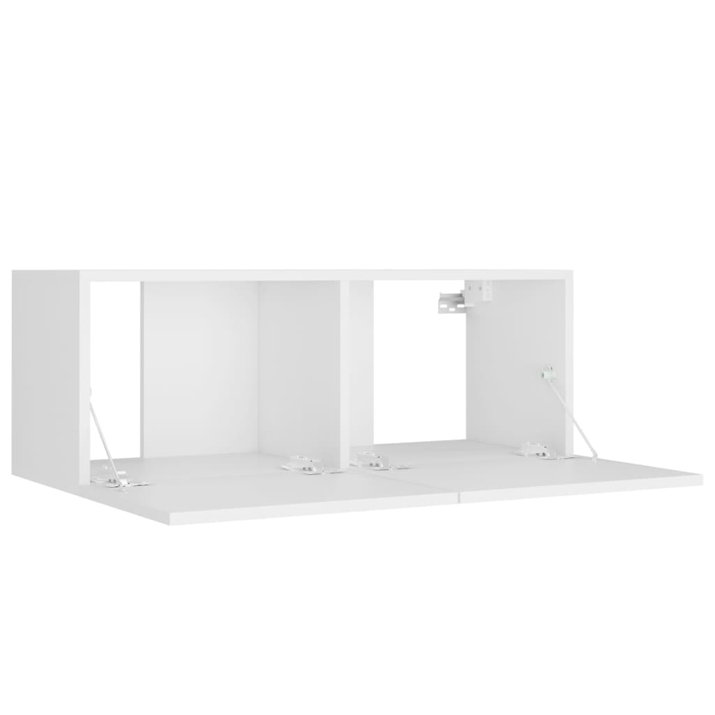vidaXL 4-tlg. TV-Schrank-Set Weiß Holzwerkstoff