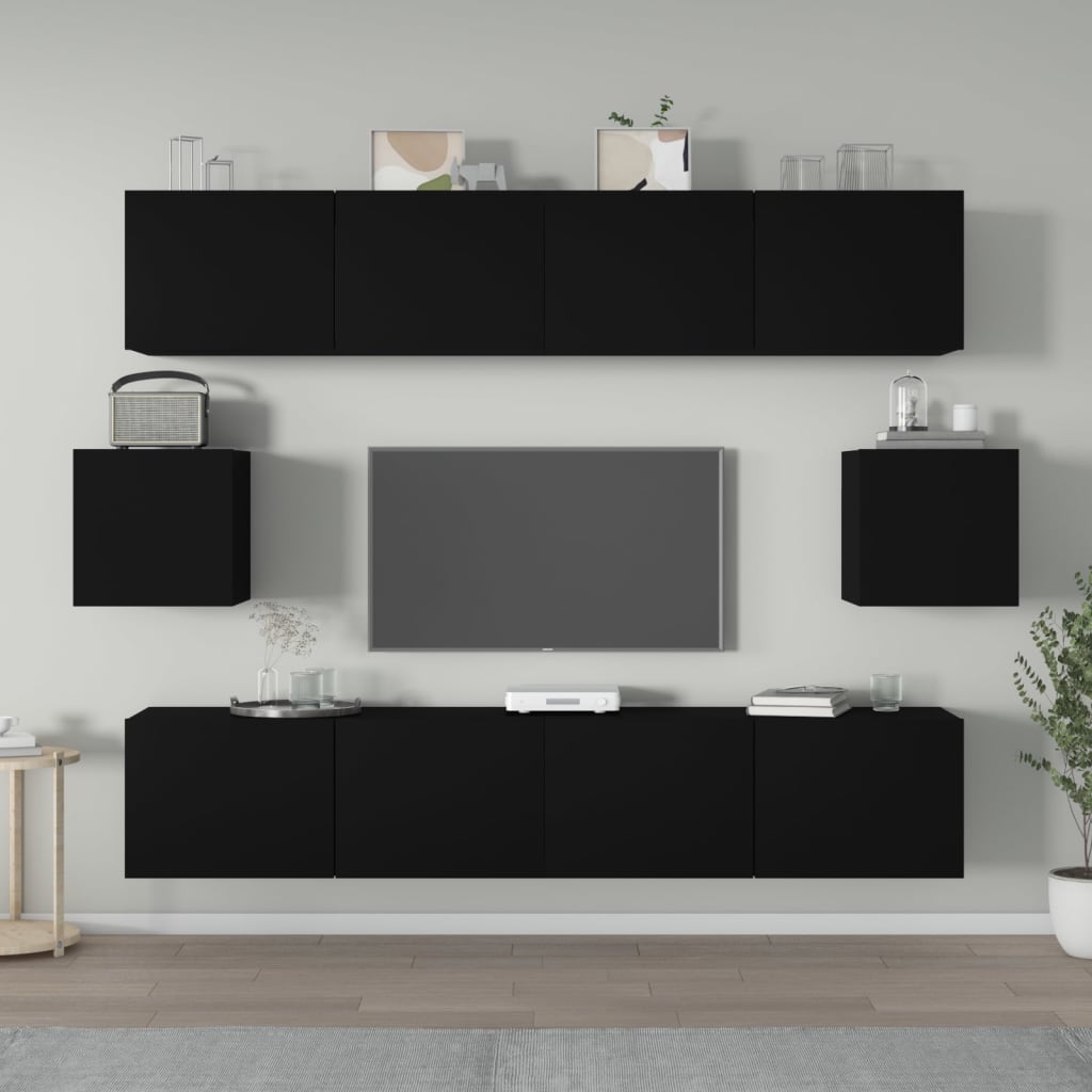 6-tlg. TV-Schrank-Set Weiß Holzwerkstoff