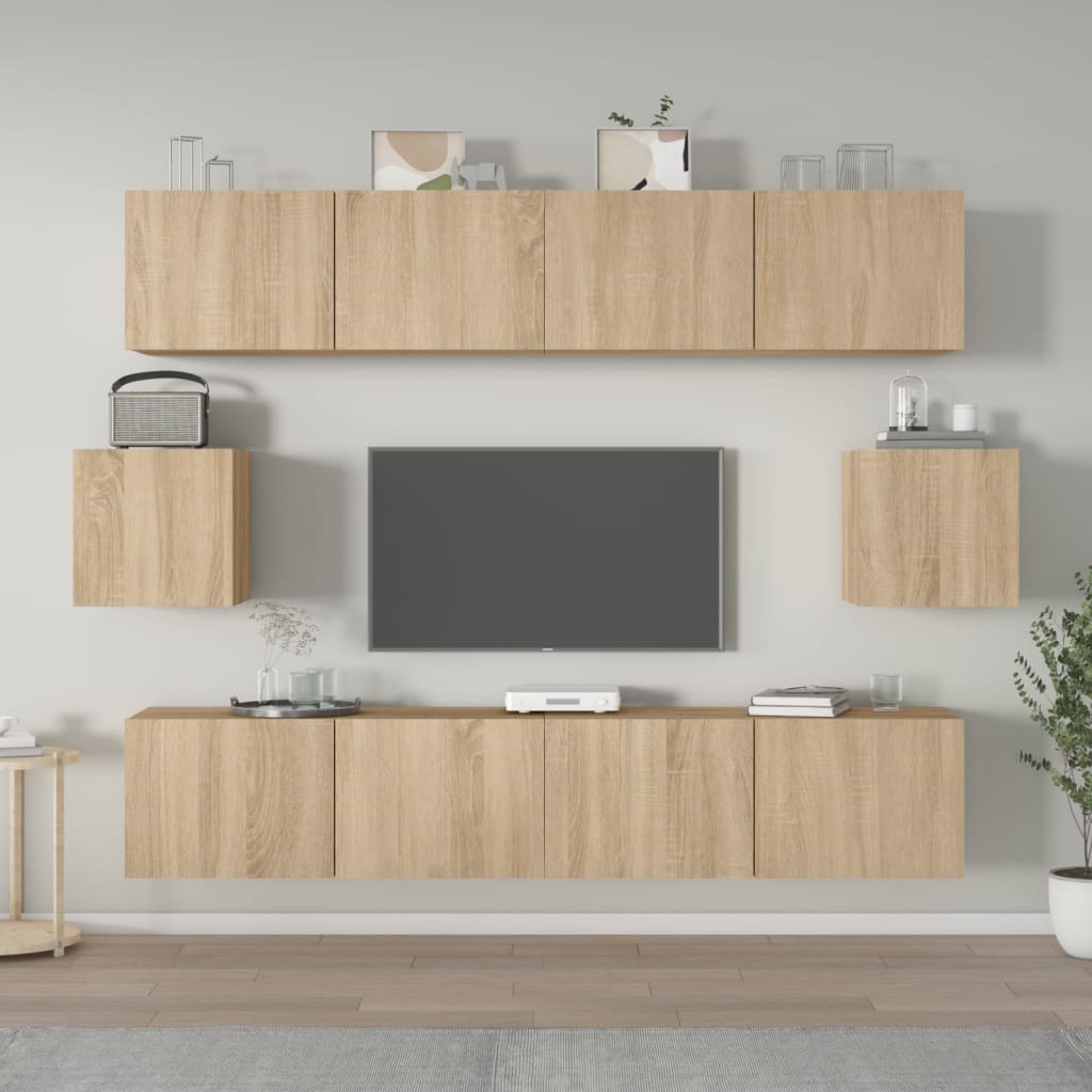 6-tlg. TV-Schrank-Set Weiß Holzwerkstoff