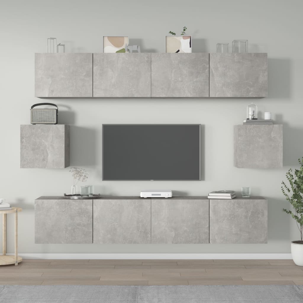 6-tlg. TV-Schrank-Set Weiß Holzwerkstoff