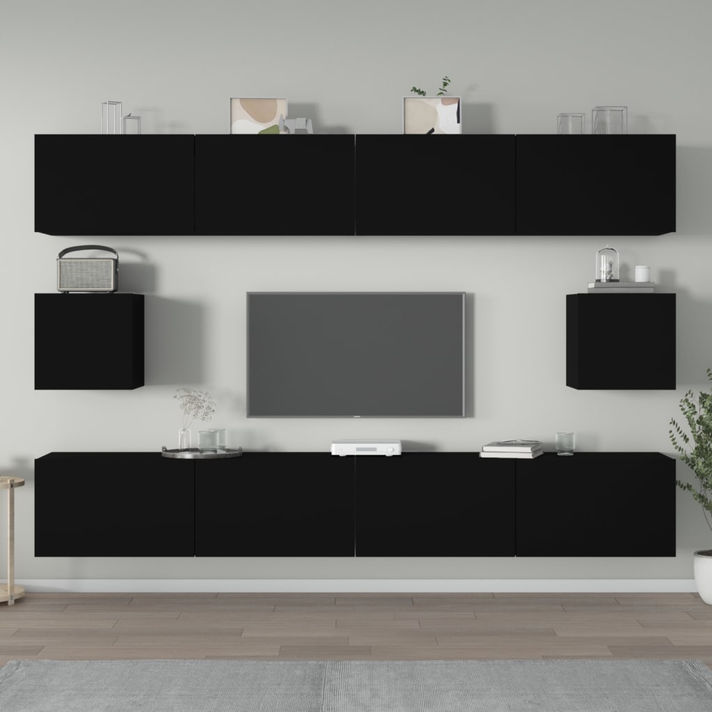 6-tlg. TV-Schrank-Set Weiß Holzwerkstoff