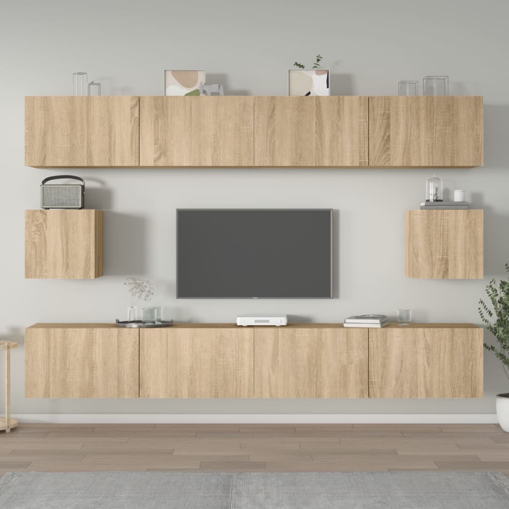 6-tlg. TV-Schrank-Set Weiß Holzwerkstoff