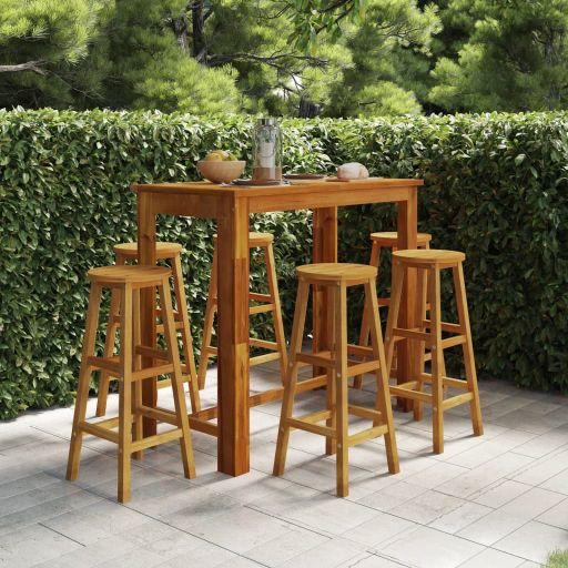3-tlg. Gartenbar-Set Massivholz Akazie