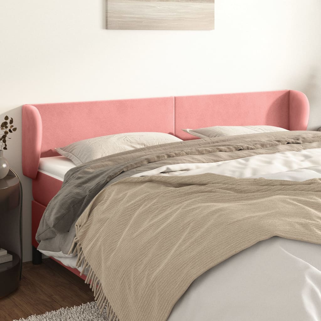 Kopfteil mit Ohren Hellgrau 83x23x78/88 cm Samt