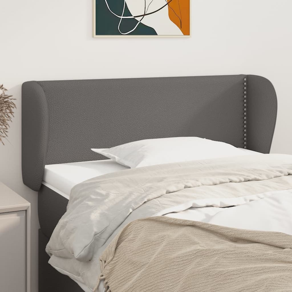 Kopfteil mit Ohren Schwarz 83x23x78/88 cm Kunstleder