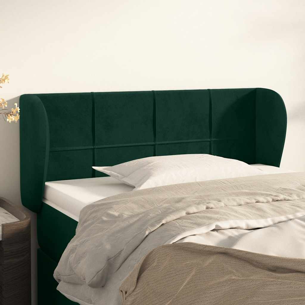 Kopfteil mit Ohren Hellgrau 83x23x78/88 cm Samt